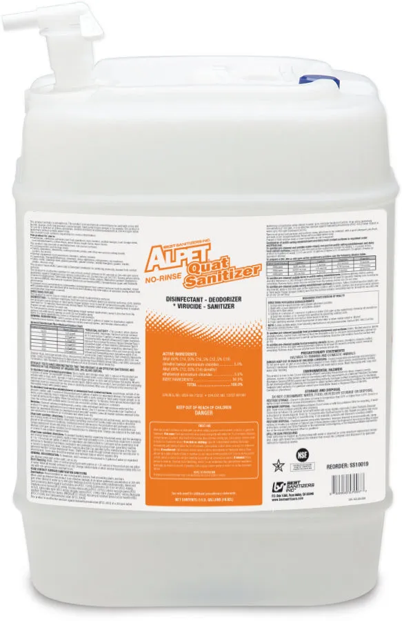 Alpet No-Rinse Quat Sanitizer, 5 Gallons (1/ea)