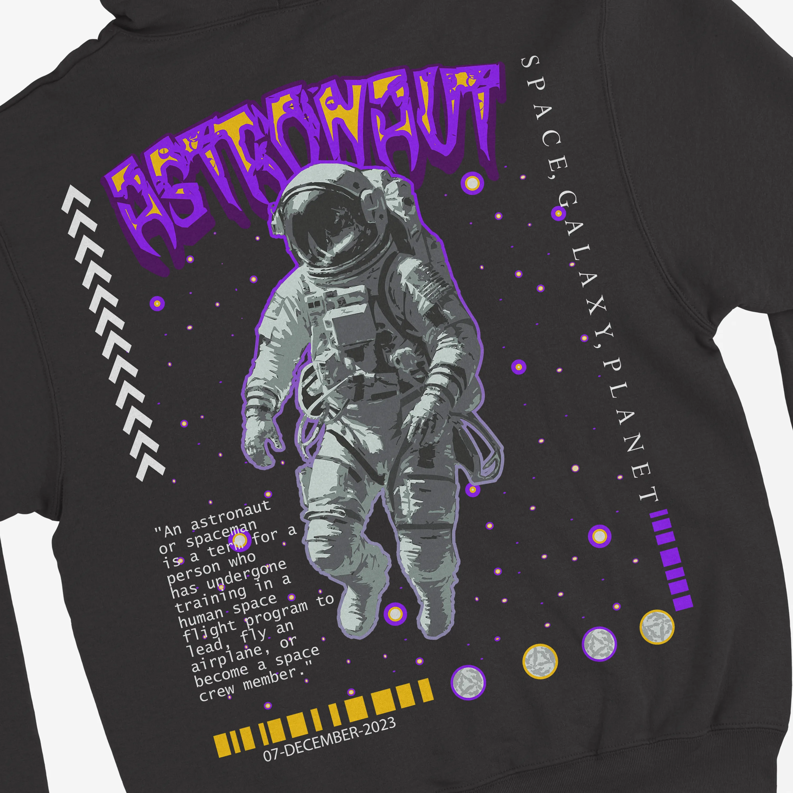 Astronaut Black Regular Fit Hoodie