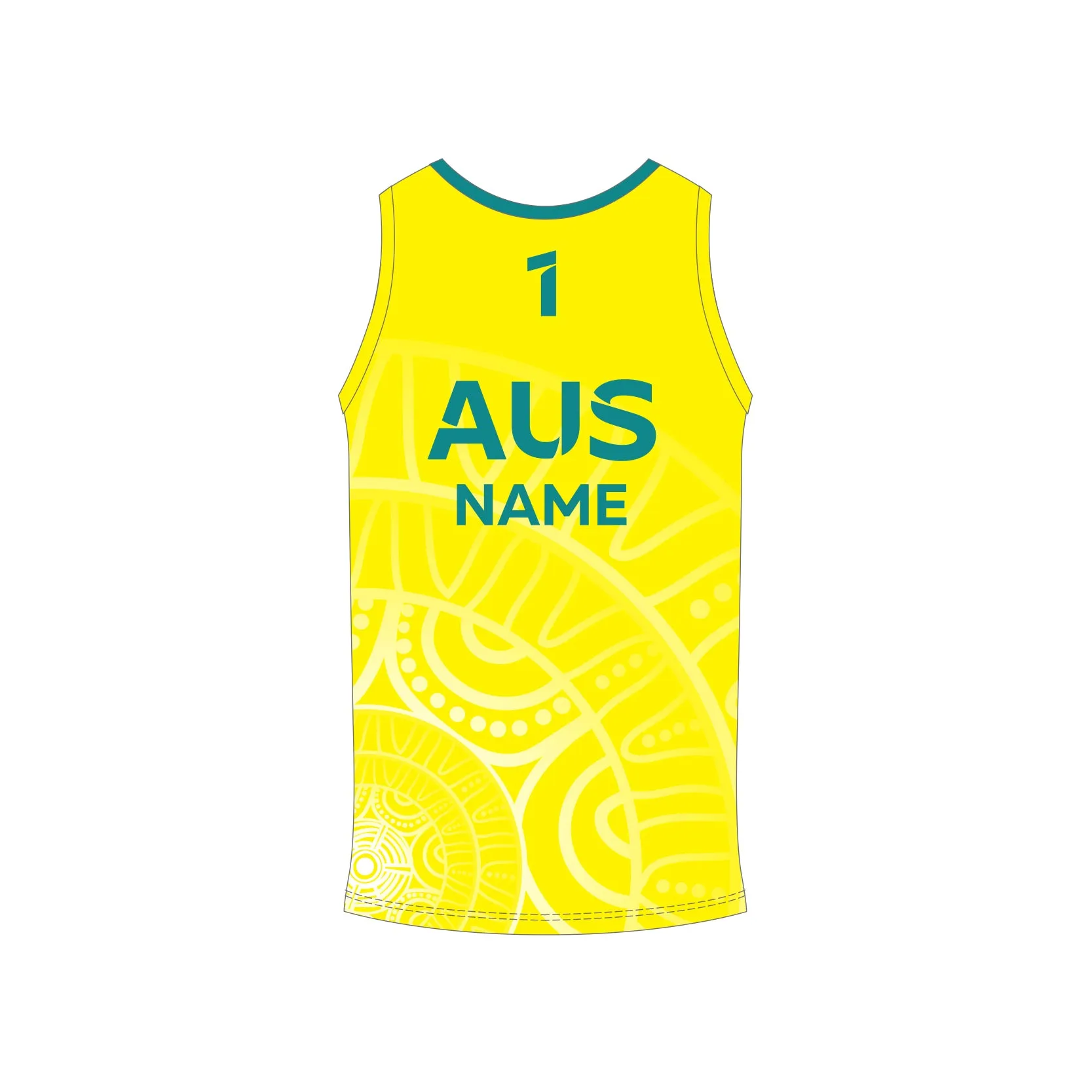 AYCG Unisex Competition Beach Volleyball Singlet - Yellow