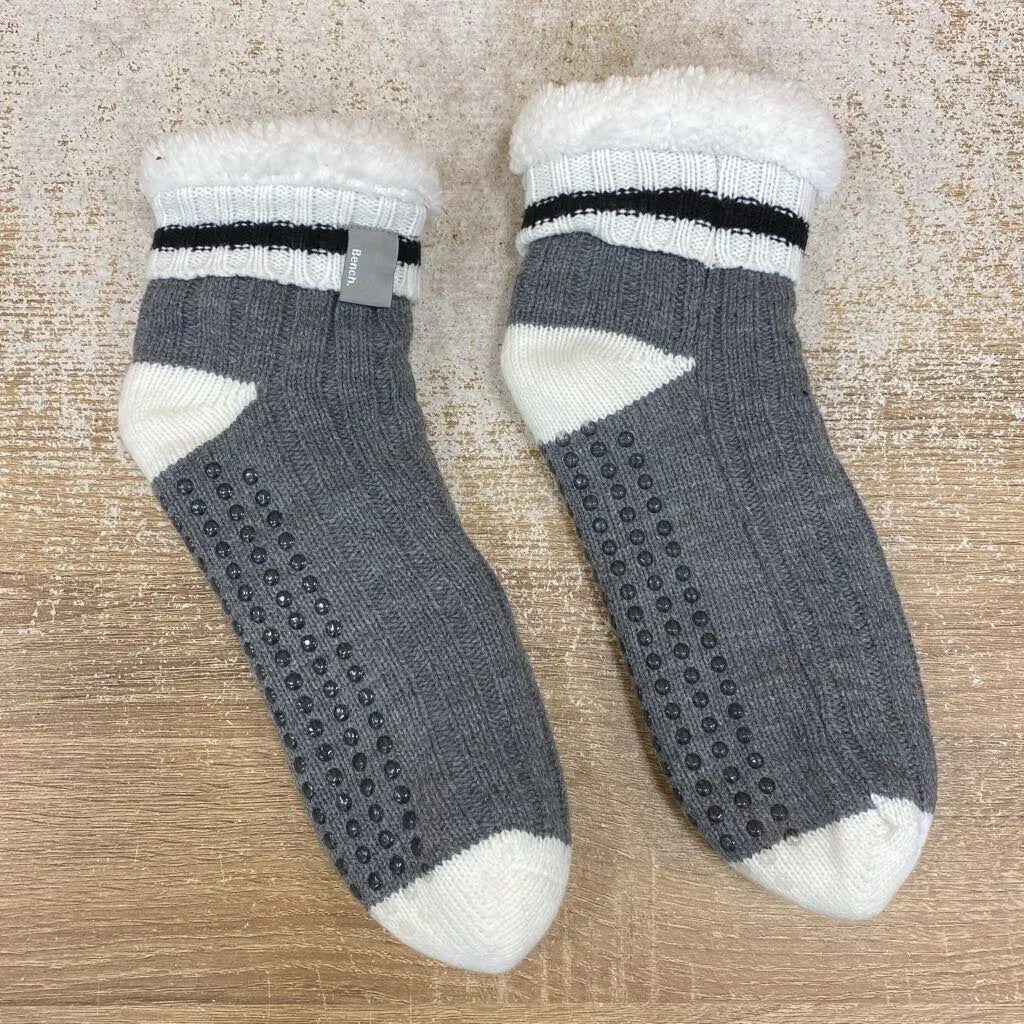 BENCH - Fuzzy Slipper Socks - MSRP $20: Grey-women-SM