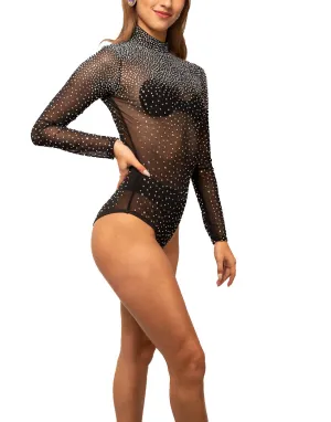 Bodysuit with Rhinestones - (CW360)