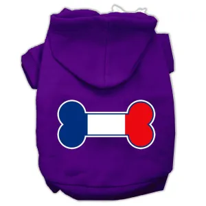 Bone Shaped France Flag Screen Print Pet Hoodies Purple Size XXXL(20)