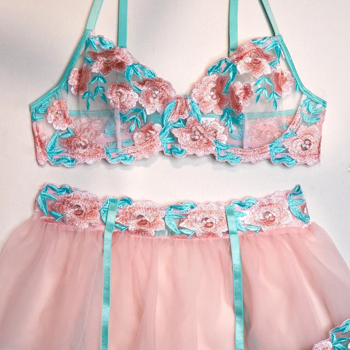 Bubblegum Flower Lingerie Set