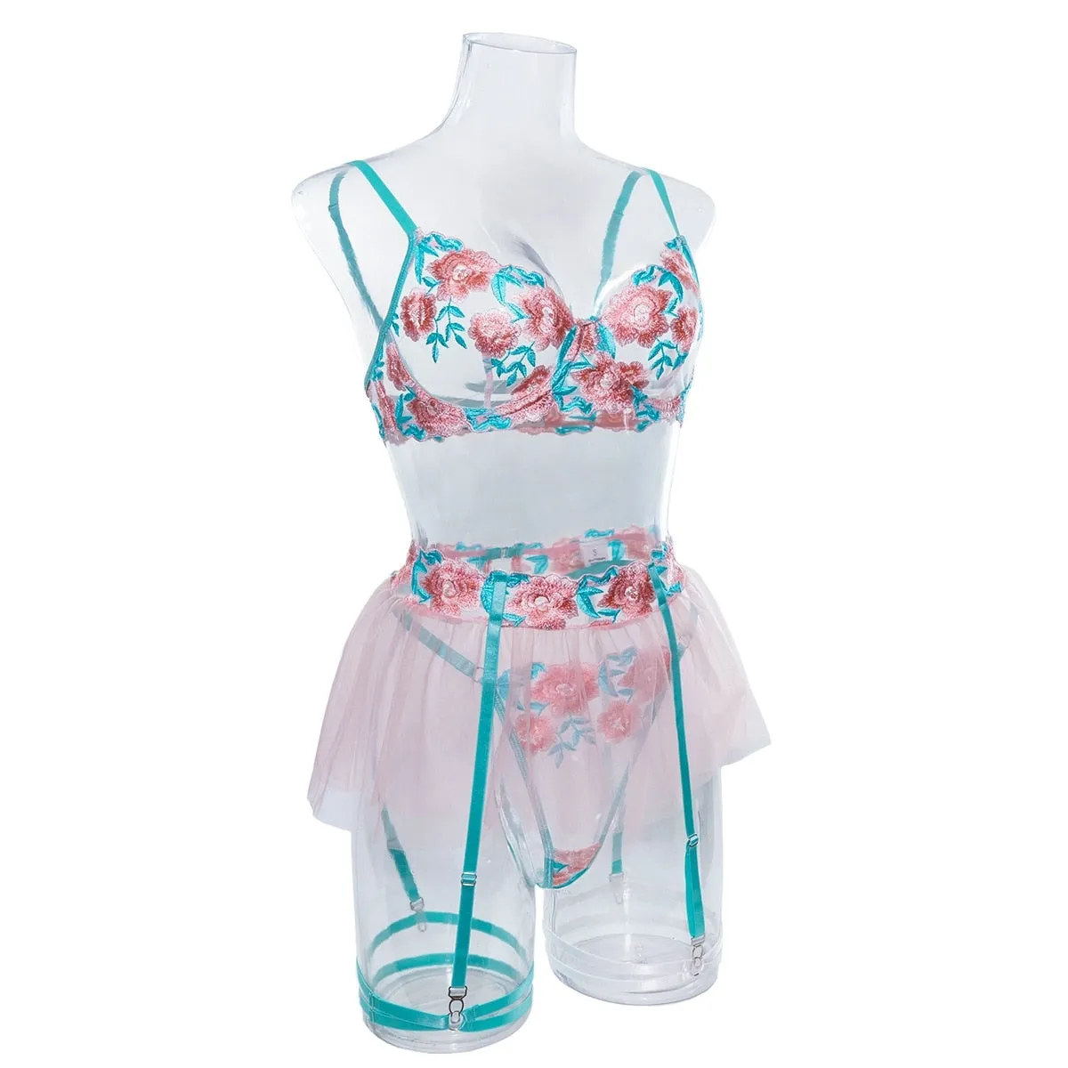 Bubblegum Flower Lingerie Set