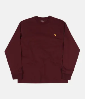 Carhartt American Script Long Sleeve T-Shirt - Bordeaux