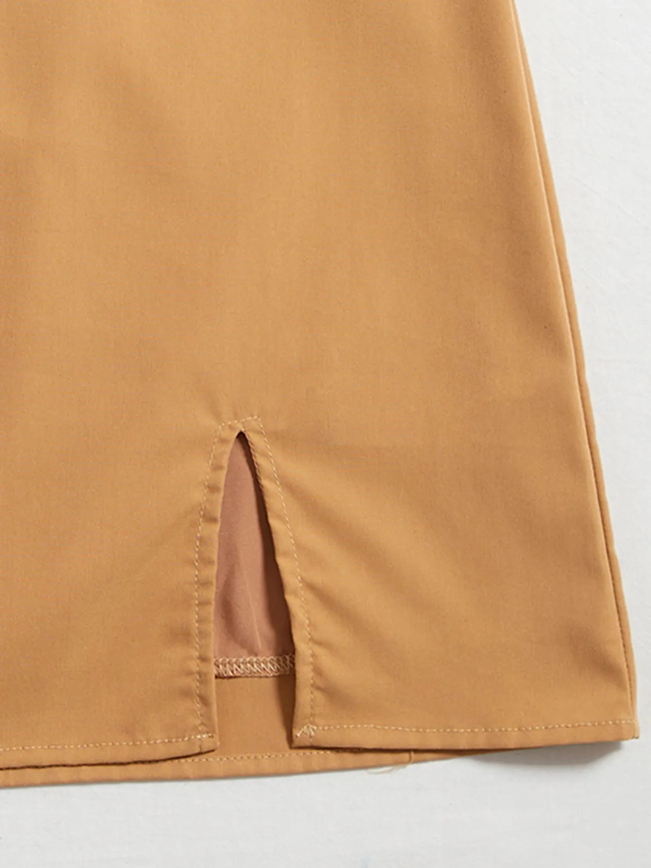 Casual Plain Zipper Natural Mini Women Skirt