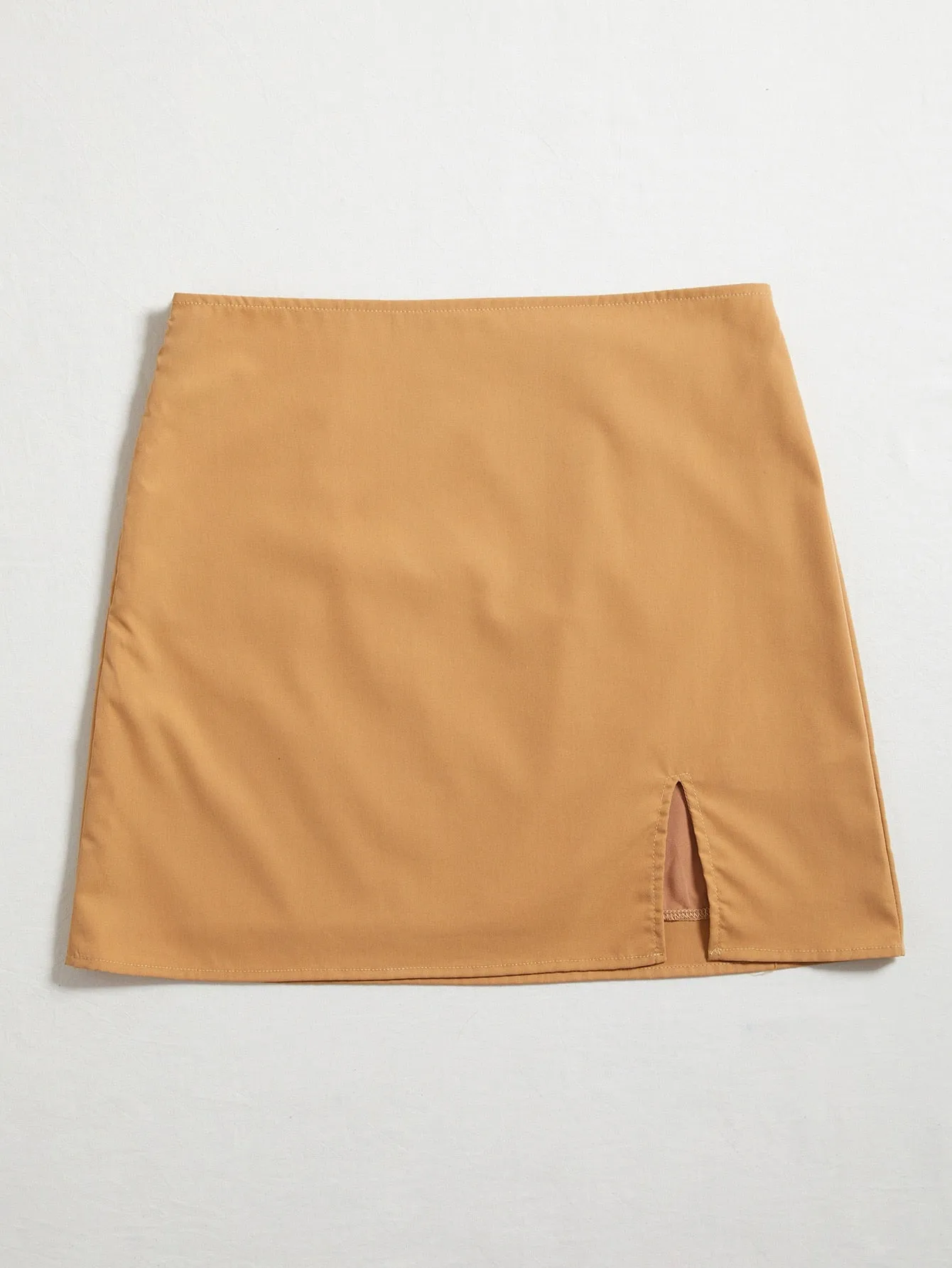 Casual Plain Zipper Natural Mini Women Skirt