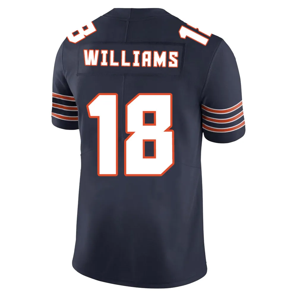 Chicago Bears Jersey #18 Williams Navy Blue Youth Adult Men's Football Team Color Home Player Jersey