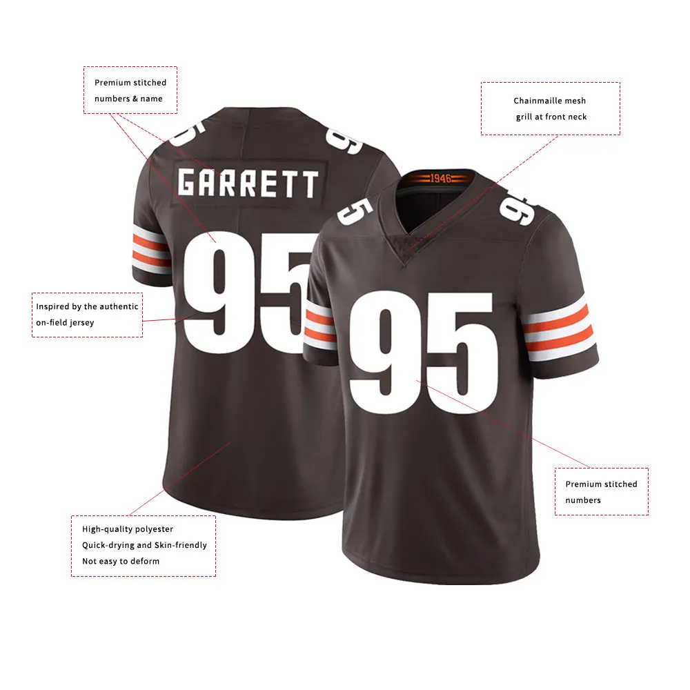 Cleveland Browns Jersey #95 Garrett Brown Youth Adult Men's Football Team Color Home Player Jersey