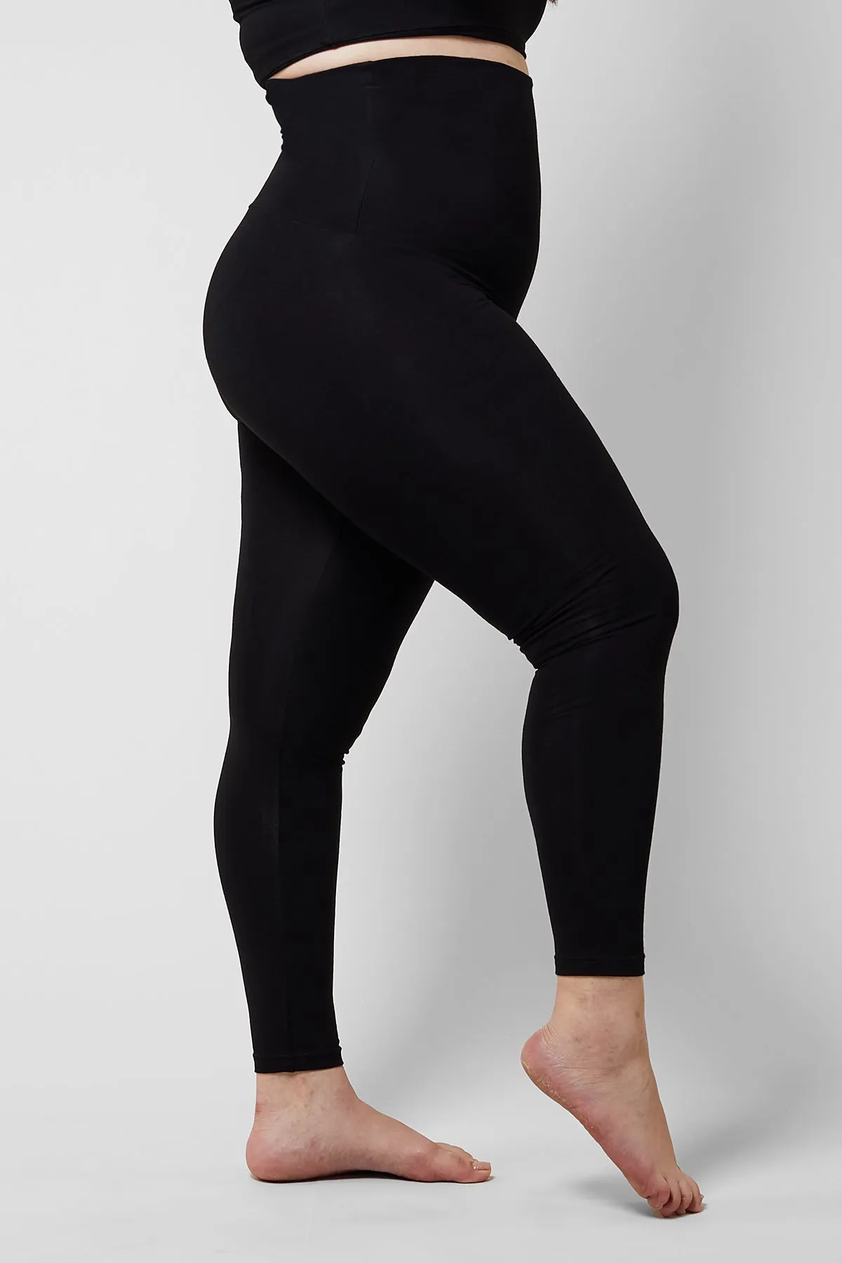 Extra Strong Compression Apple Shape High Waisted Tummy Control Leggings Black