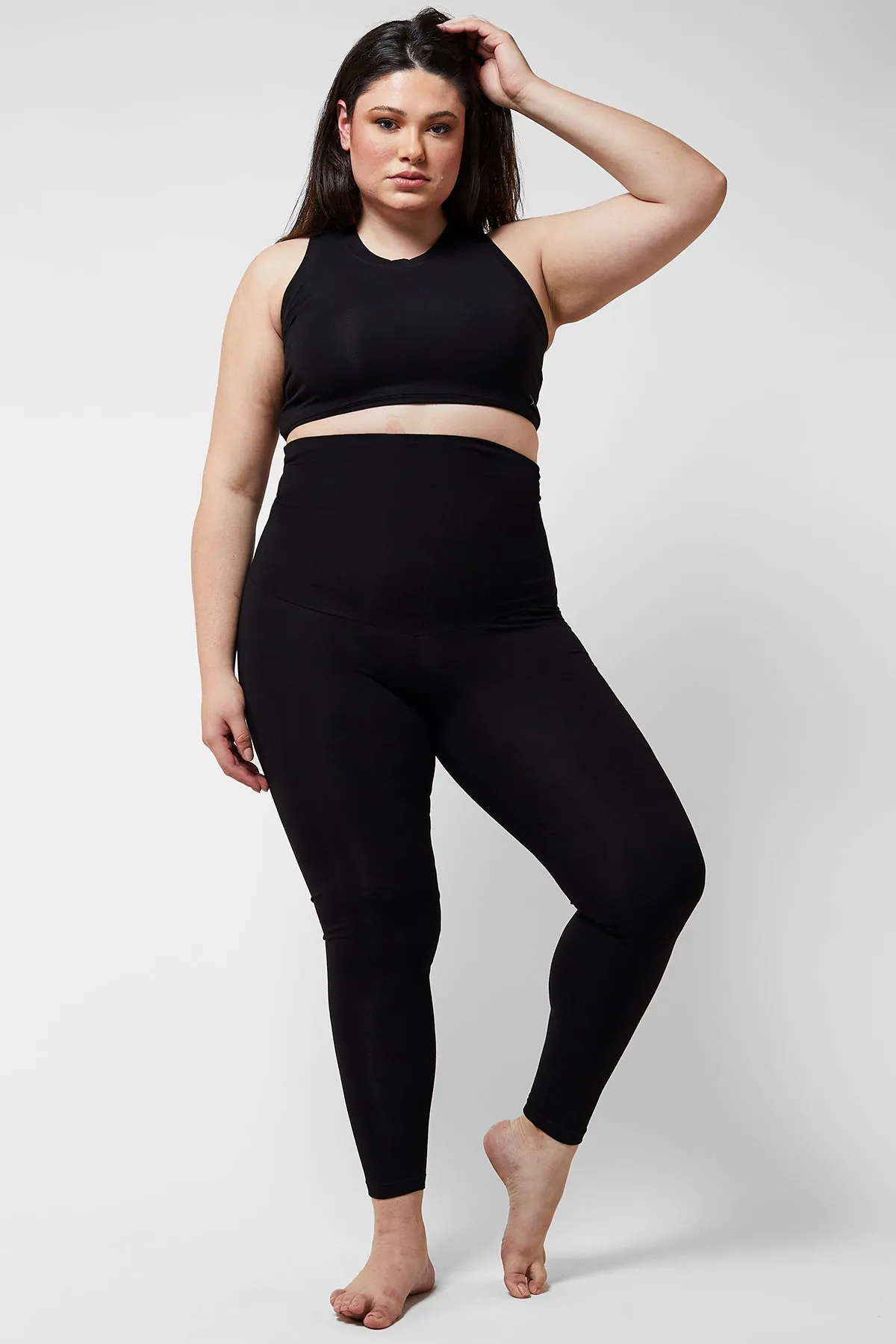 Extra Strong Compression Apple Shape High Waisted Tummy Control Leggings Black