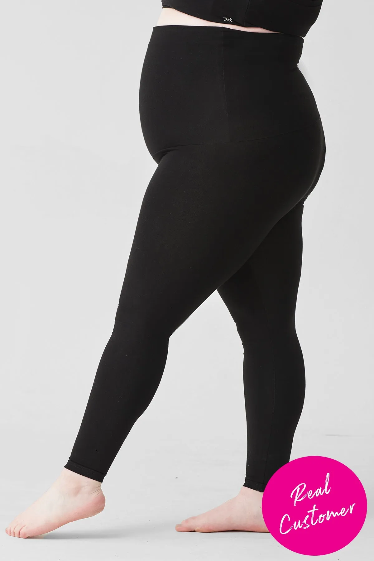 Extra Strong Compression Apple Shape High Waisted Tummy Control Leggings Black