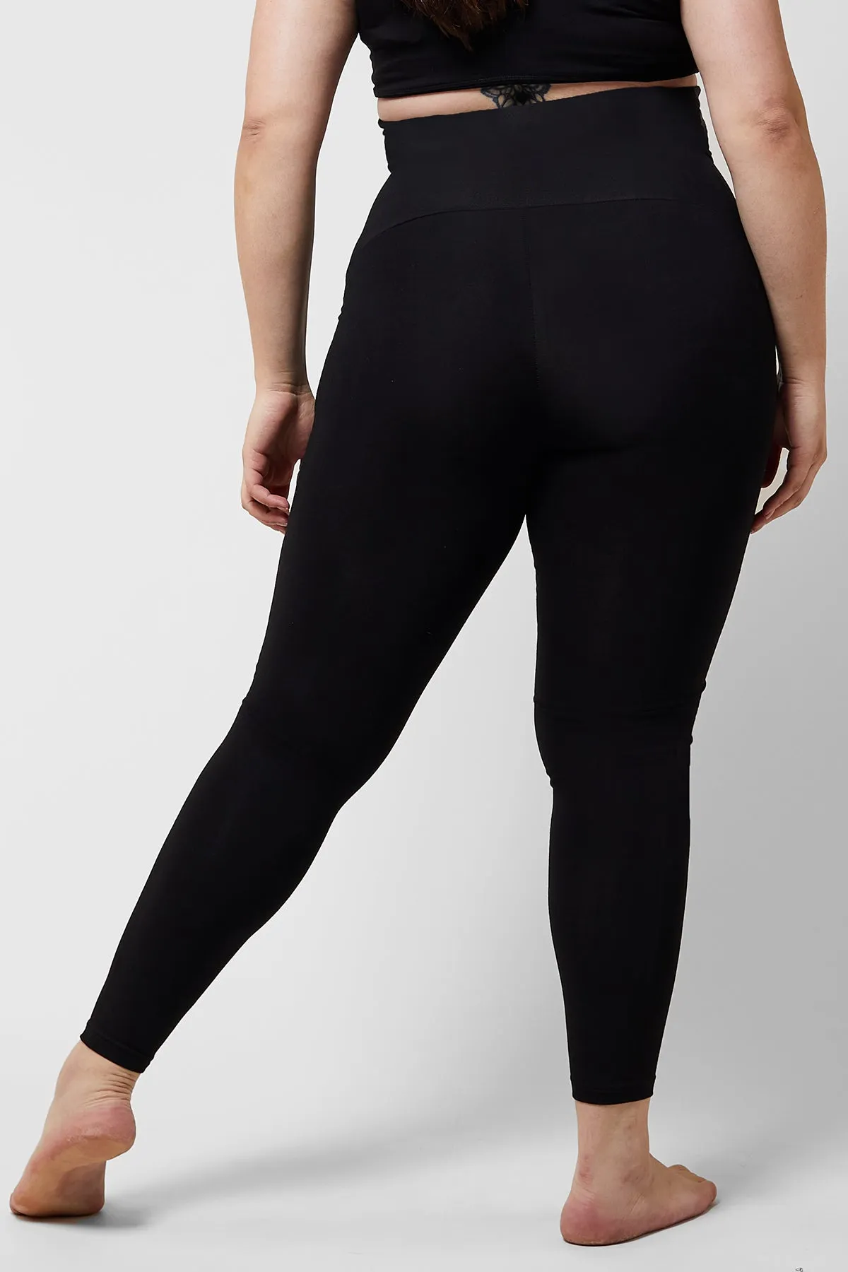 Extra Strong Compression Apple Shape High Waisted Tummy Control Leggings Black