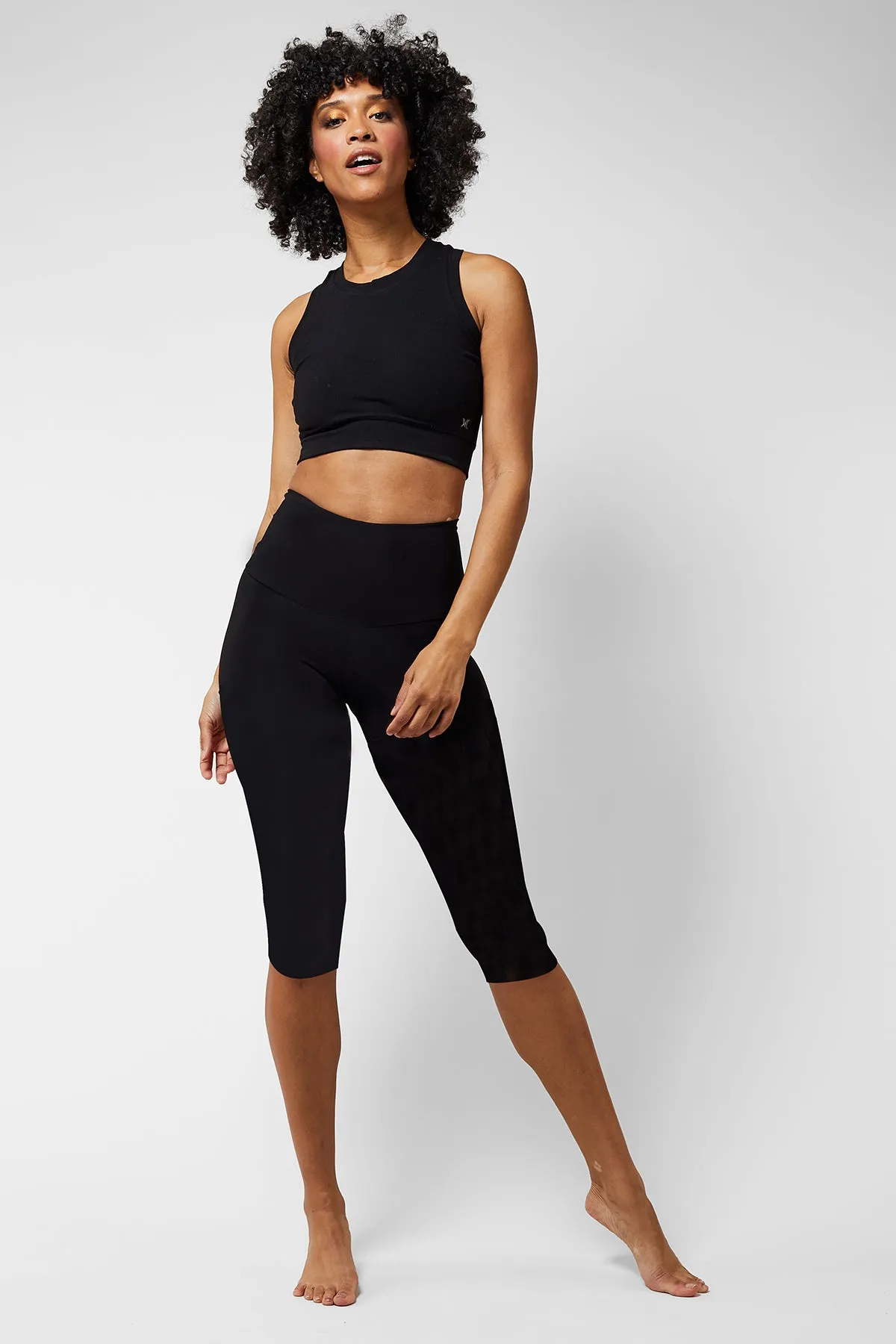 Extra Strong Compression Capri Black