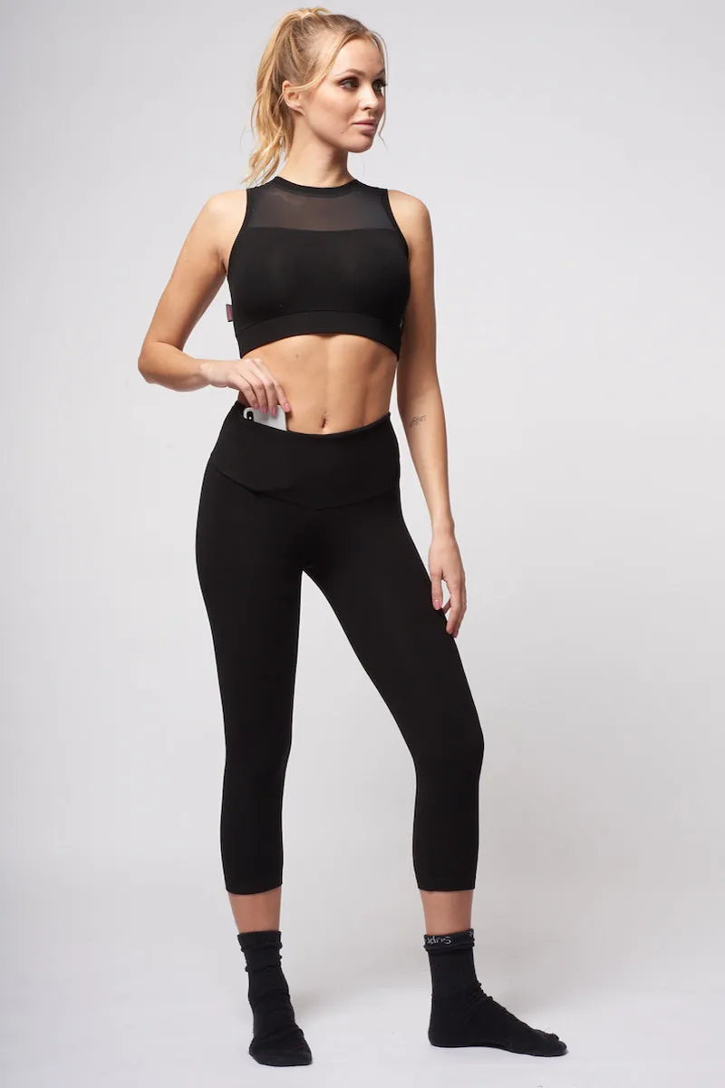 Extra Strong Compression Cropped Leggings Black