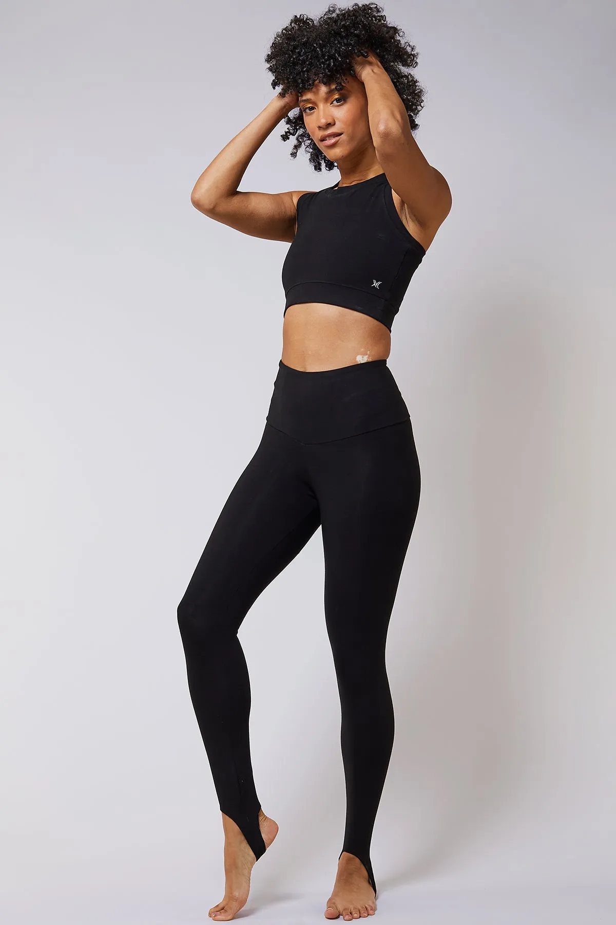 Extra Strong Compression Stirrup Leggings with Tummy Control Black