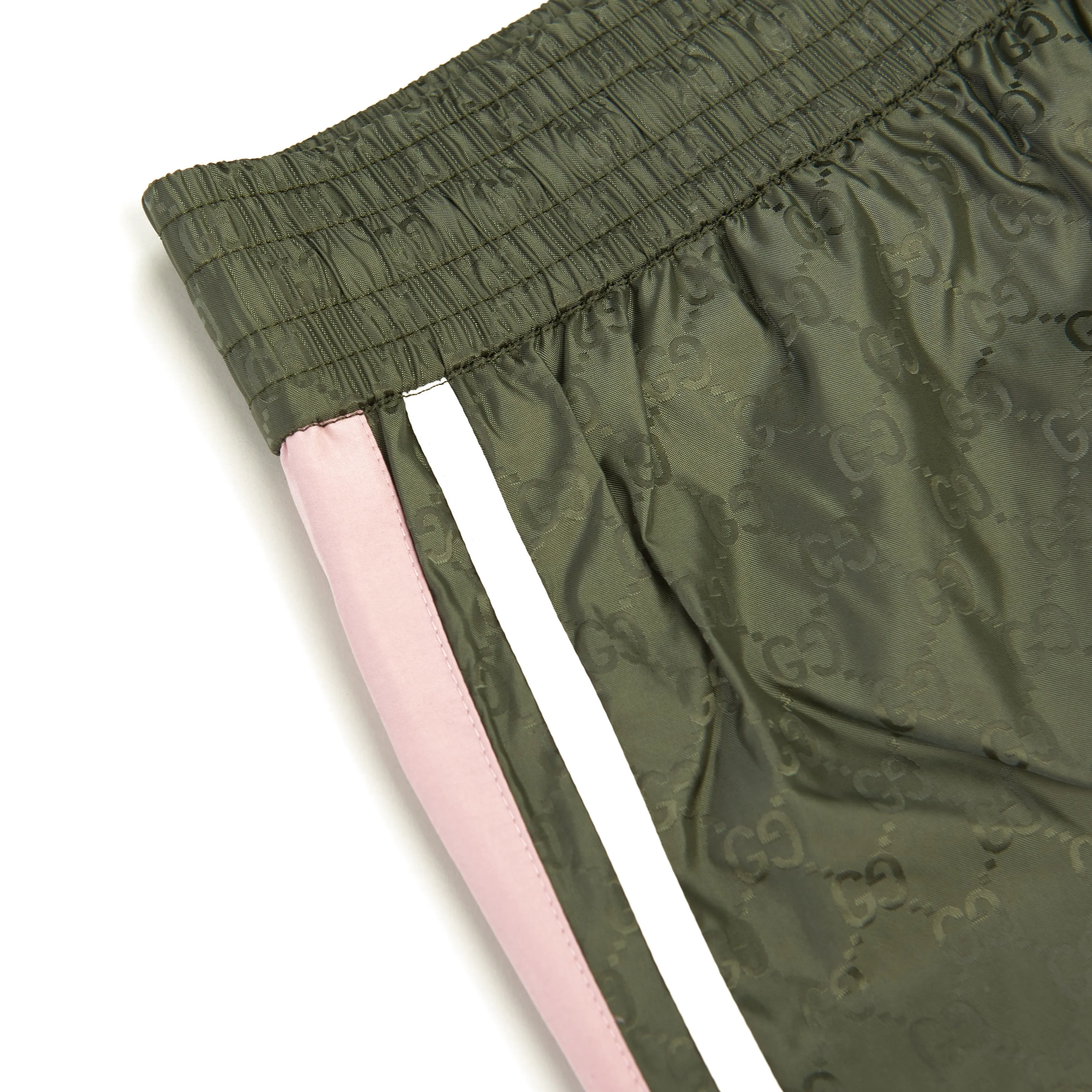 GG Nylon Jacquard Swim Shorts In Forest Green