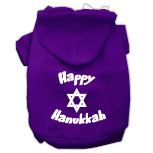 Happy Hanukkah Screen Print Pet Hoodies Purple Size XXL (18)