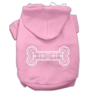 Henna Bone Screen Print Pet Hoodies Light Pink Size Xs (8)