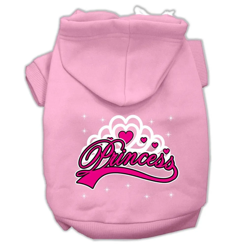 I'm a Princess Screen Print Pet Hoodies Light Pink Size XL (16)