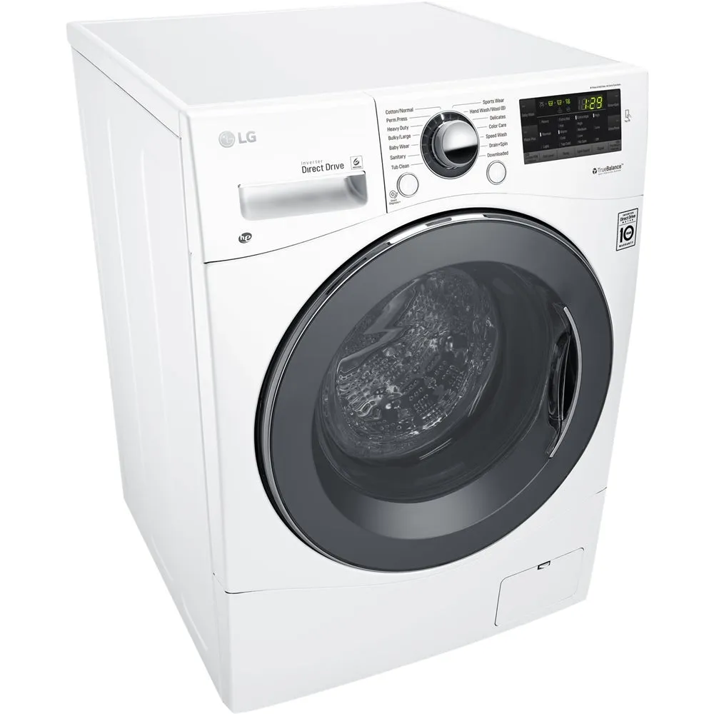 LG - 2.2 Cu. Ft. 14-Cycle Front-Loading Washer - White