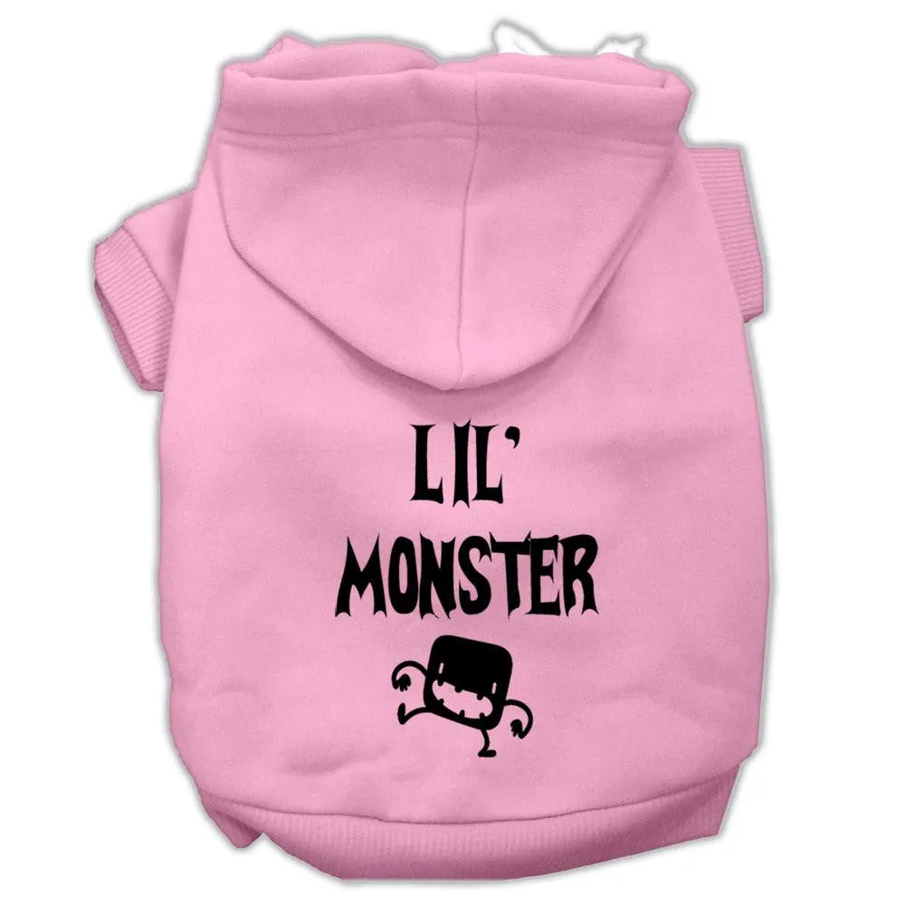 Lil Monster Screen Print Pet Hoodies Pink Size XXL (18)