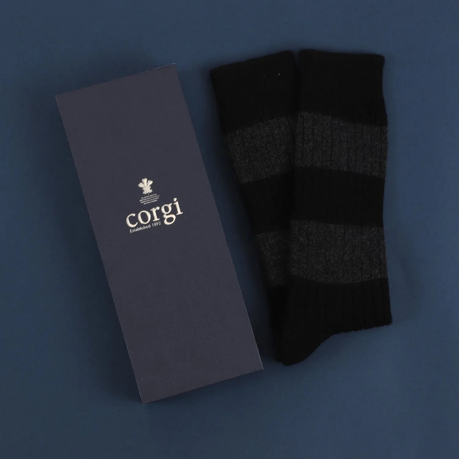 Men's Luxury Rugby Striped Cashmere Socks