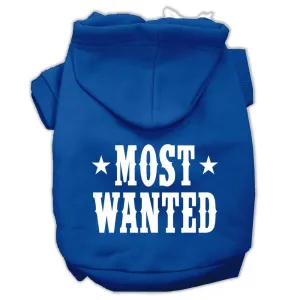 Most Wanted Screen Print Pet Hoodies Blue Size XXL (18)