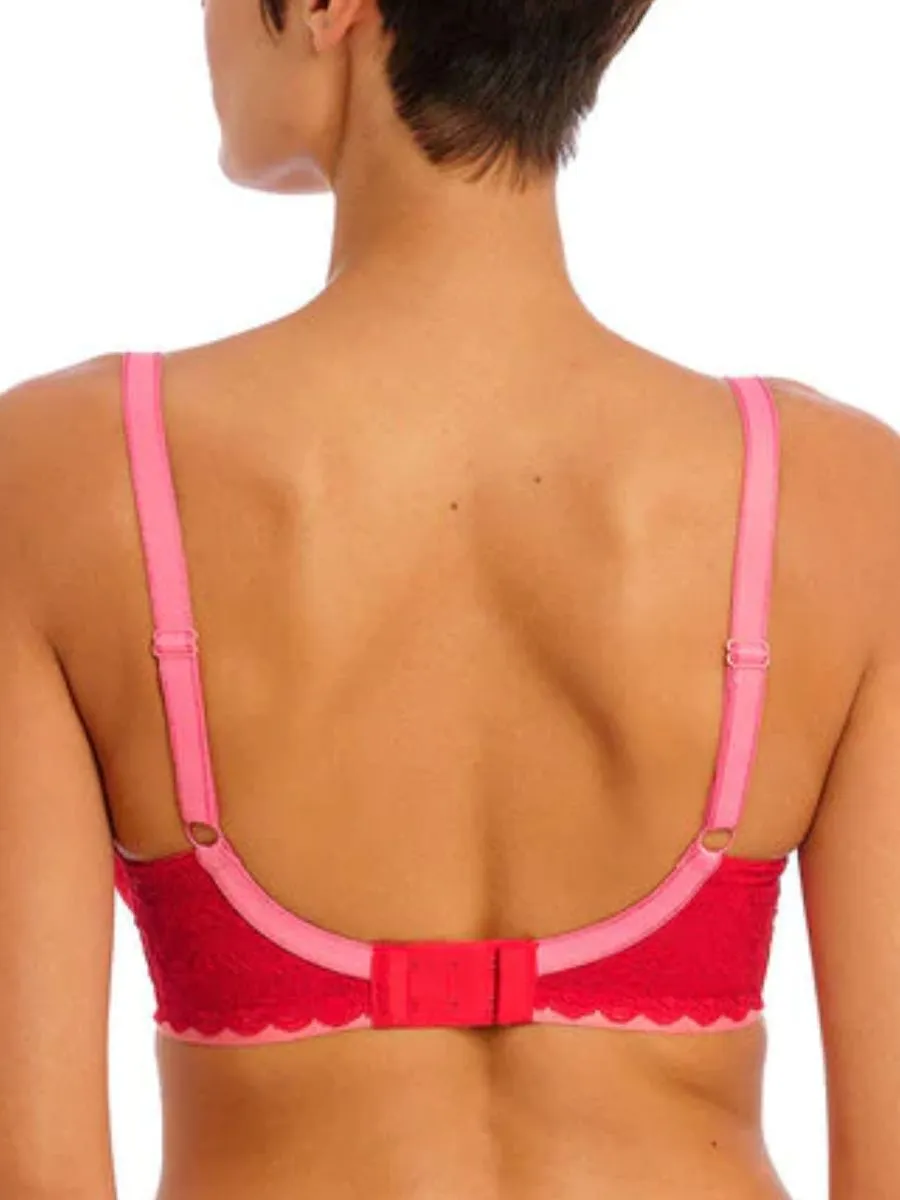 Offbeat Padded Half Cup Bra - Chilli Red