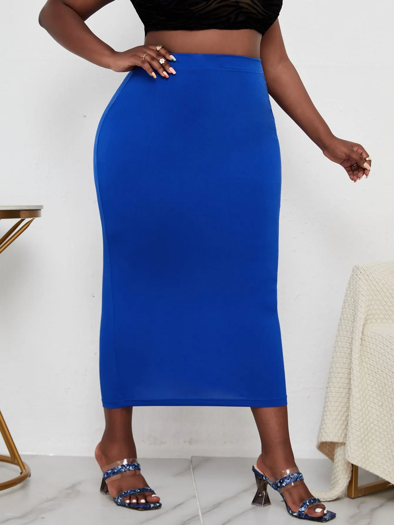 Plain Long Plus Size Skirtss