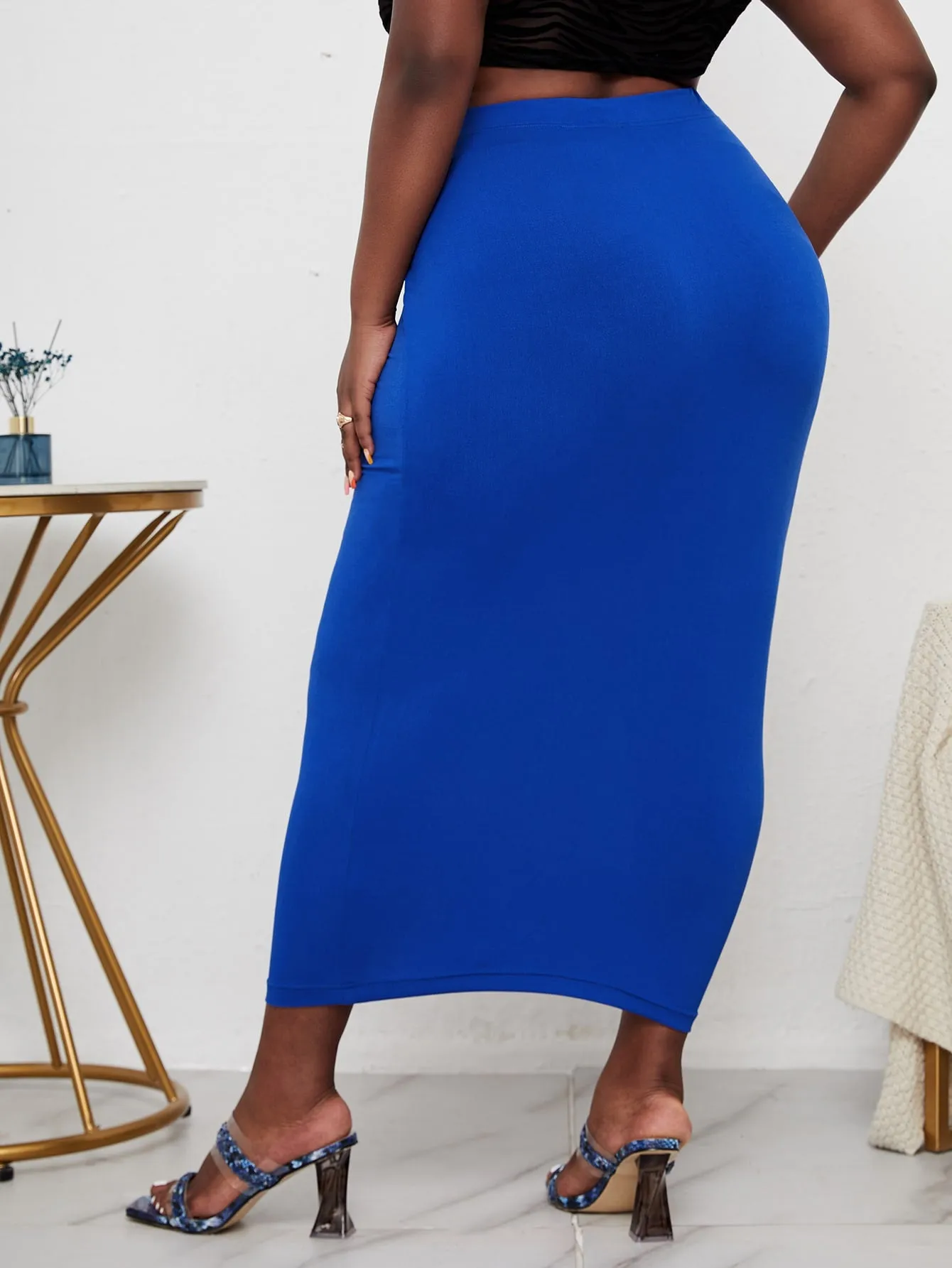 Plain Long Plus Size Skirtss