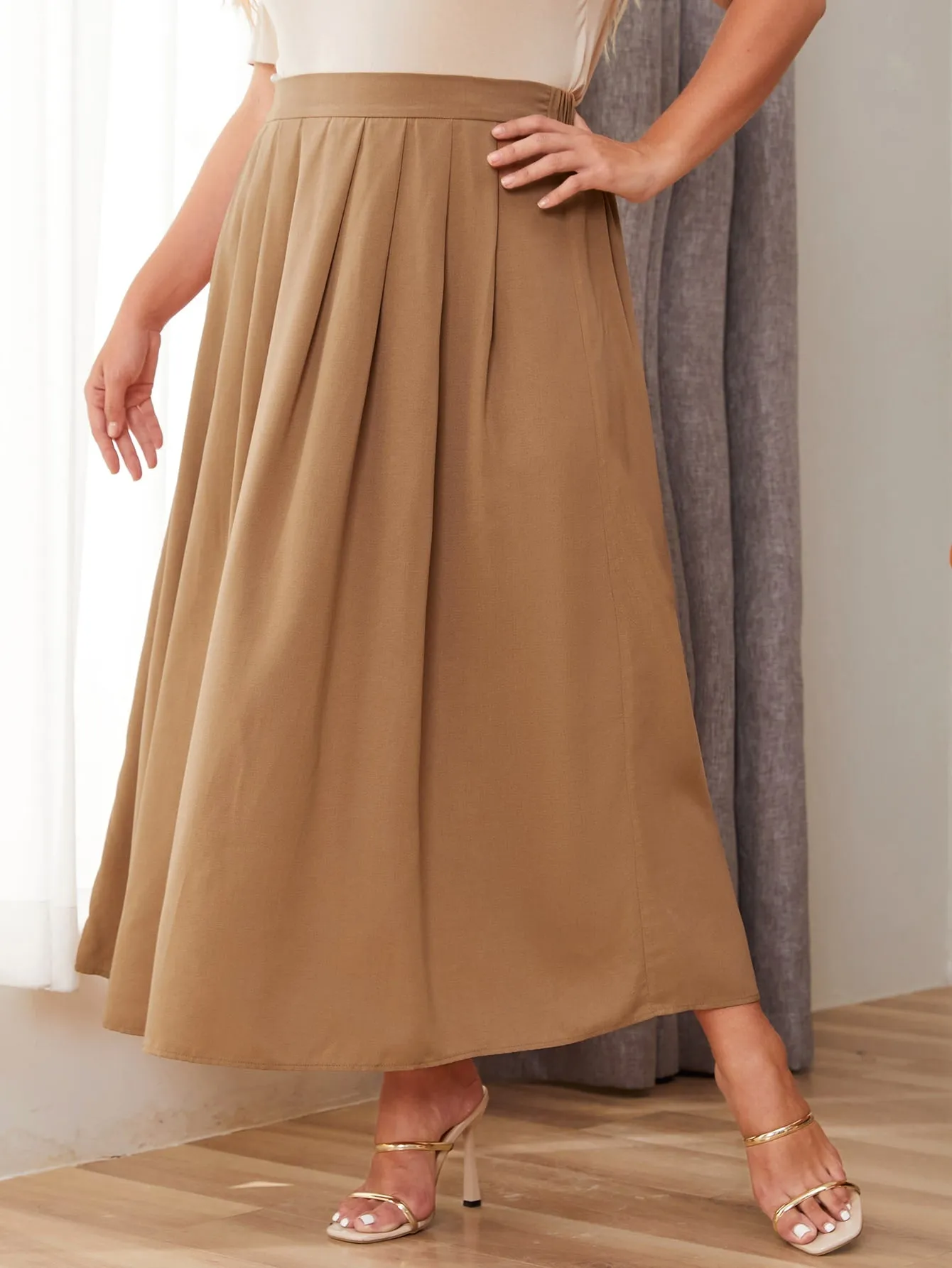 Plain Maxi Plus Size Skirt