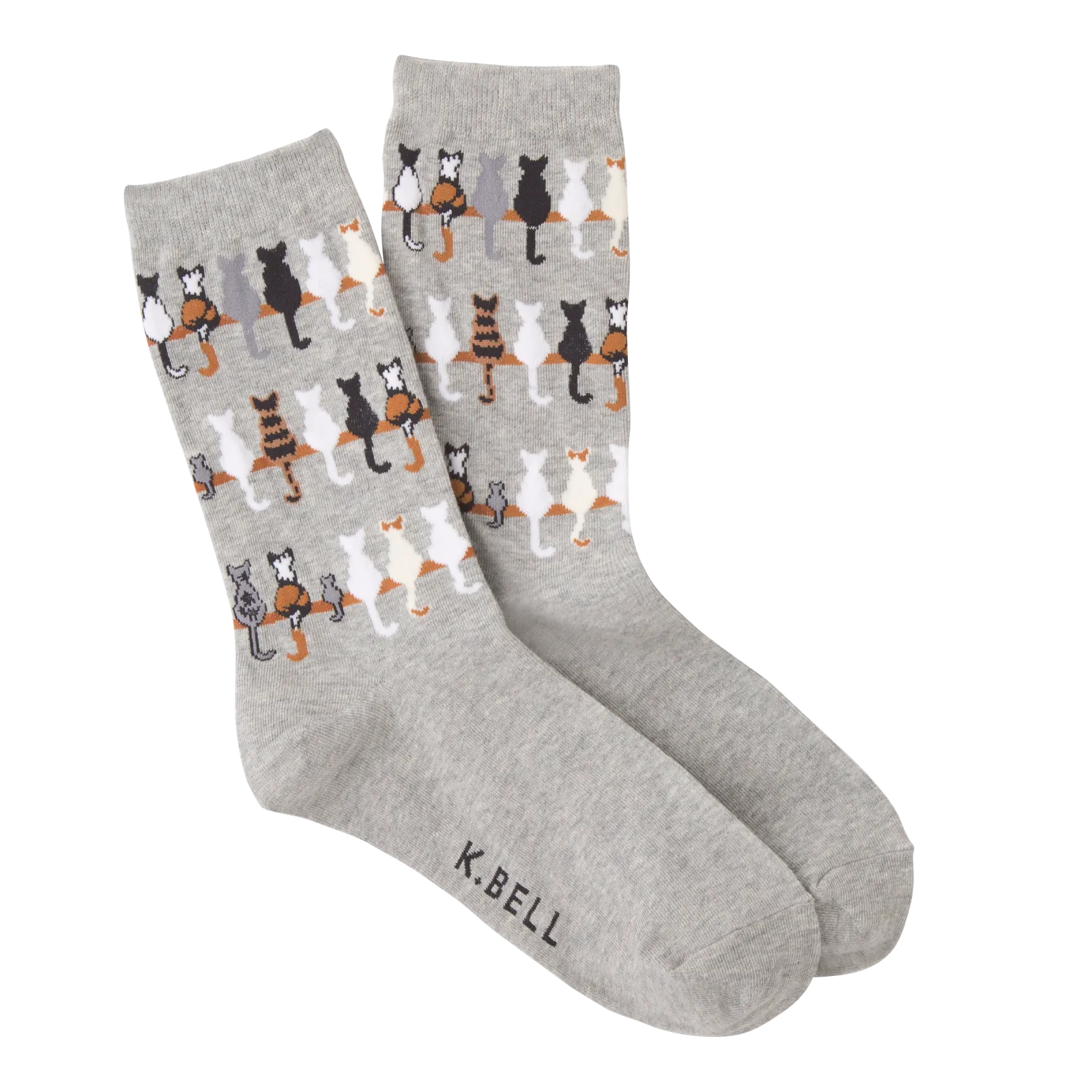 "Cat Tails" Crew Socks by K Bell-Medium