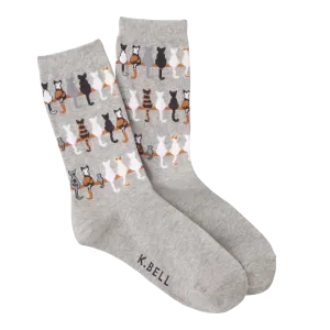 "Cat Tails" Crew Socks by K Bell-Medium