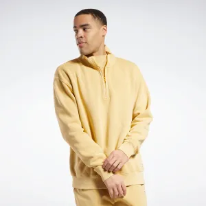 Reebok Apparel Men Classics Natural Dye Quarter-Zip Sweatshirt Bright Ochre