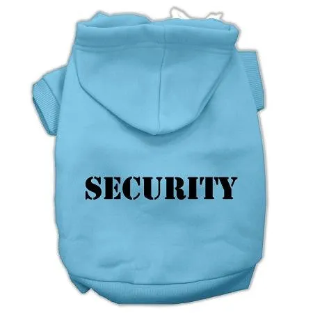 Security Screen Print Pet Hoodies Baby Blue Size w- Black Size text XXXL (20)