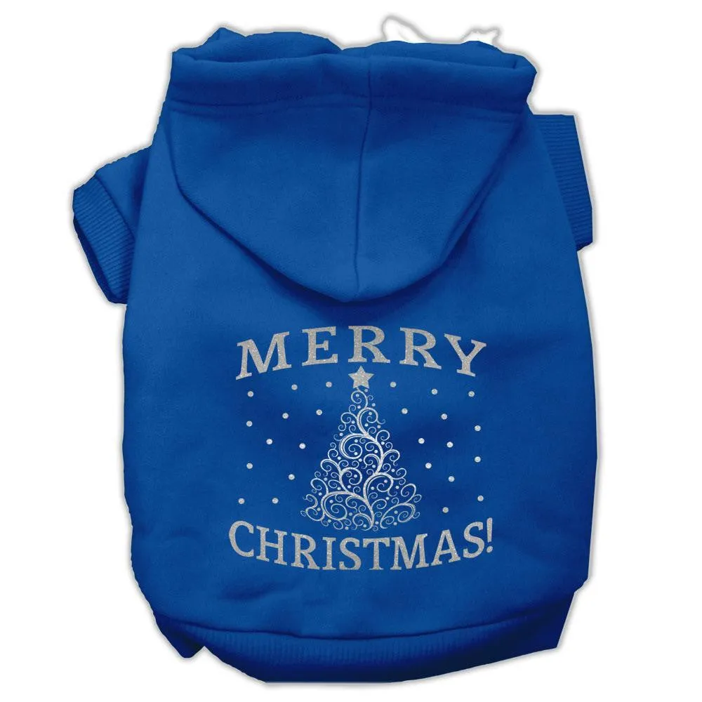 Shimmer Christmas Tree Pet Hoodies Blue Size Med (12)