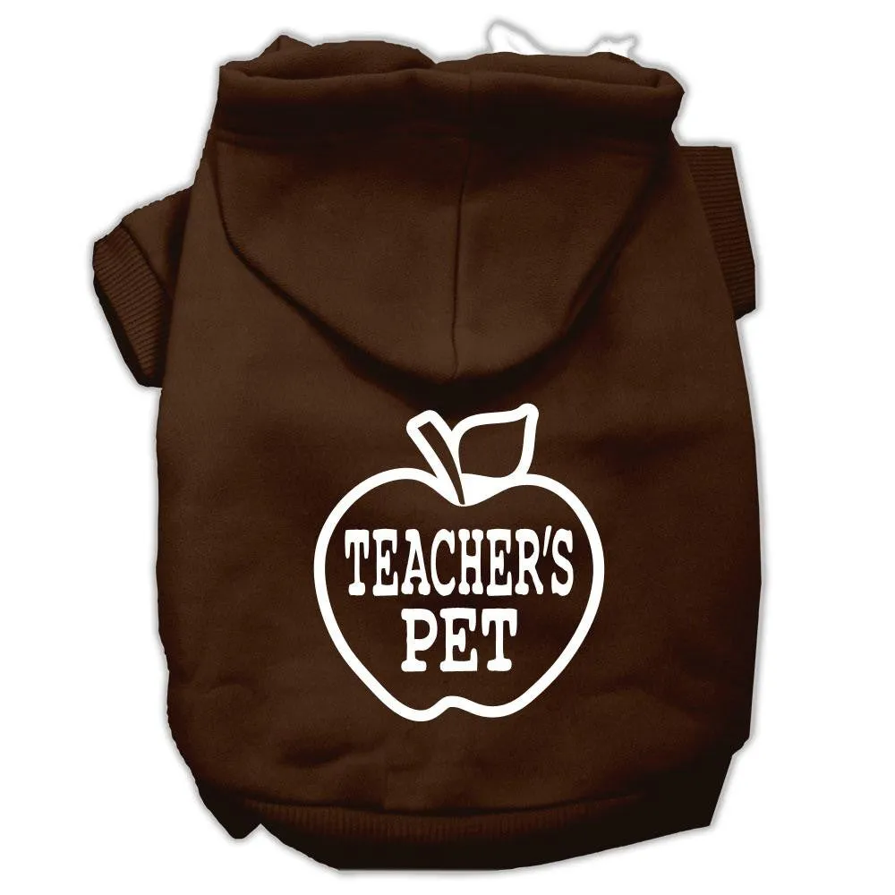 Teachers Pet Screen Print Pet Hoodies Brown Size XXXL(20)