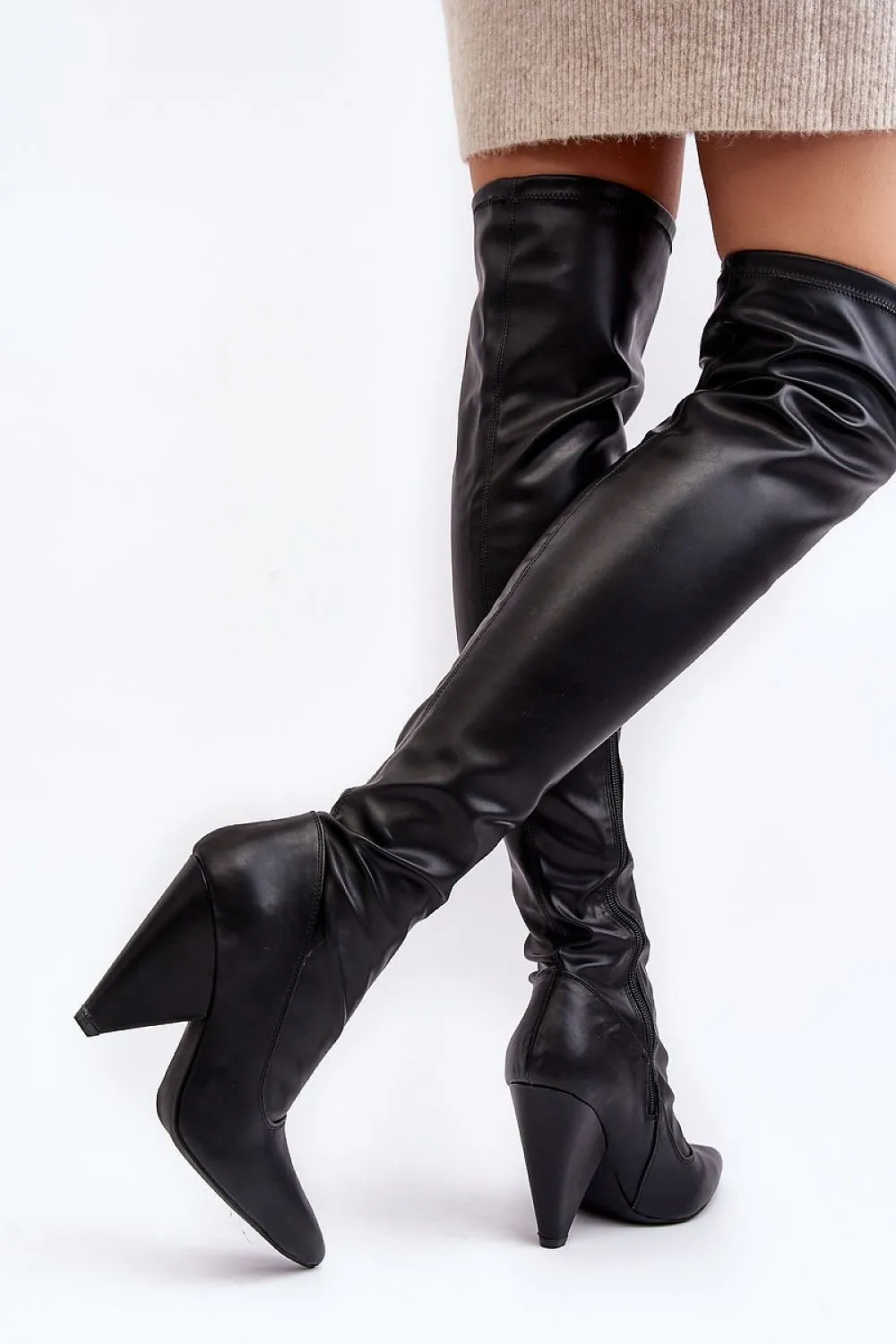 TEEK - Black Over The Knee Musketeer Boots