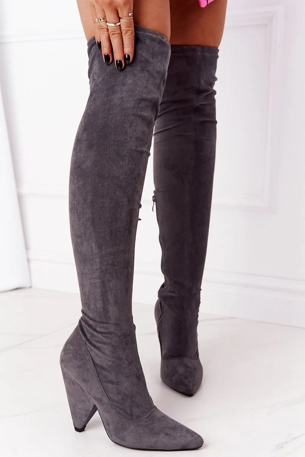 TEEK - Black Over The Knee Musketeer Boots