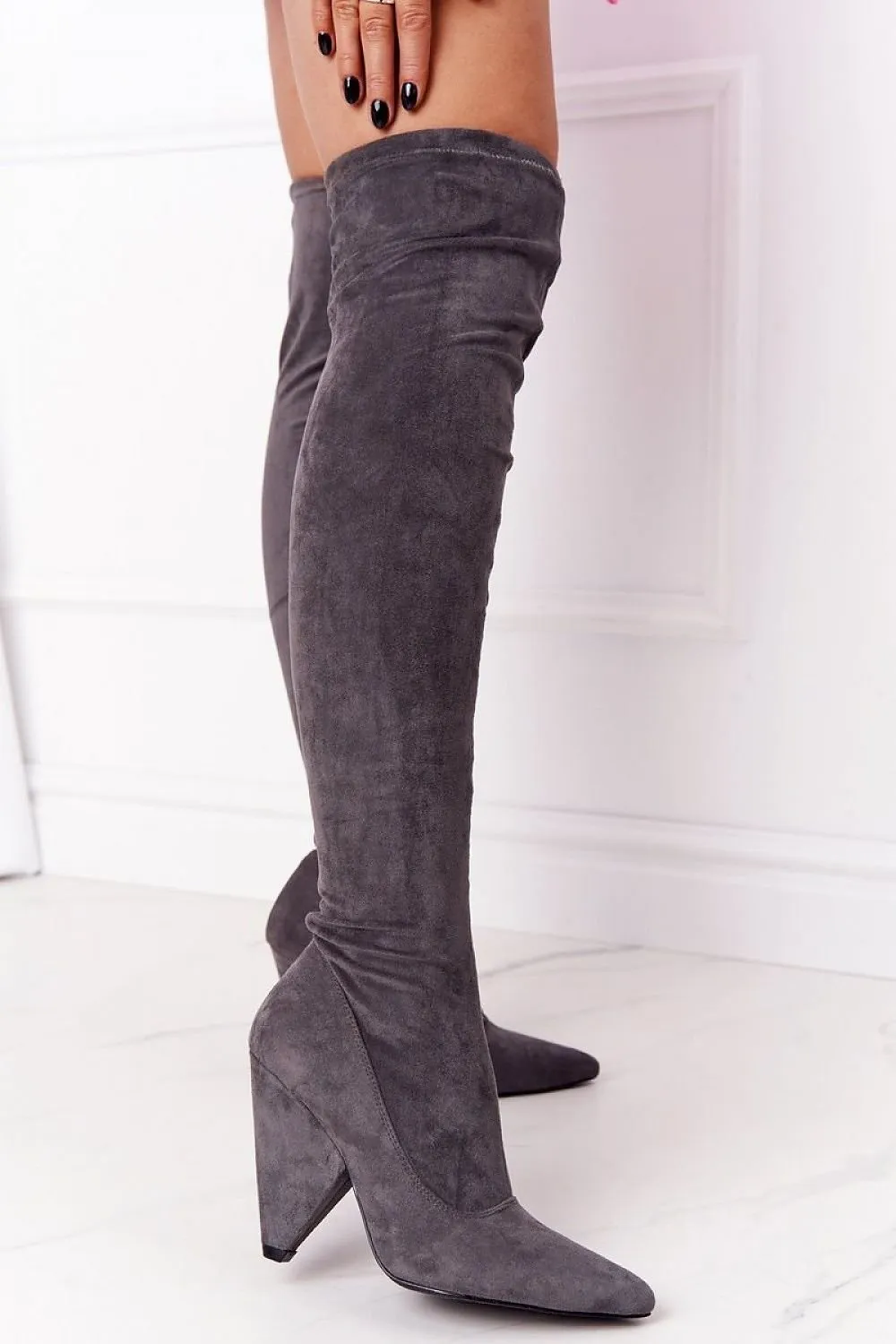 TEEK - Black Over The Knee Musketeer Boots