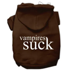 Vampires Suck Screen Print Pet Hoodies Brown Size XS (8)