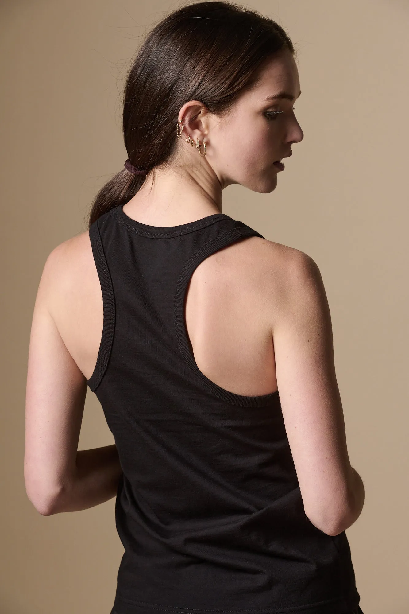 Womens Racer Back Vest Plastic Free - Black