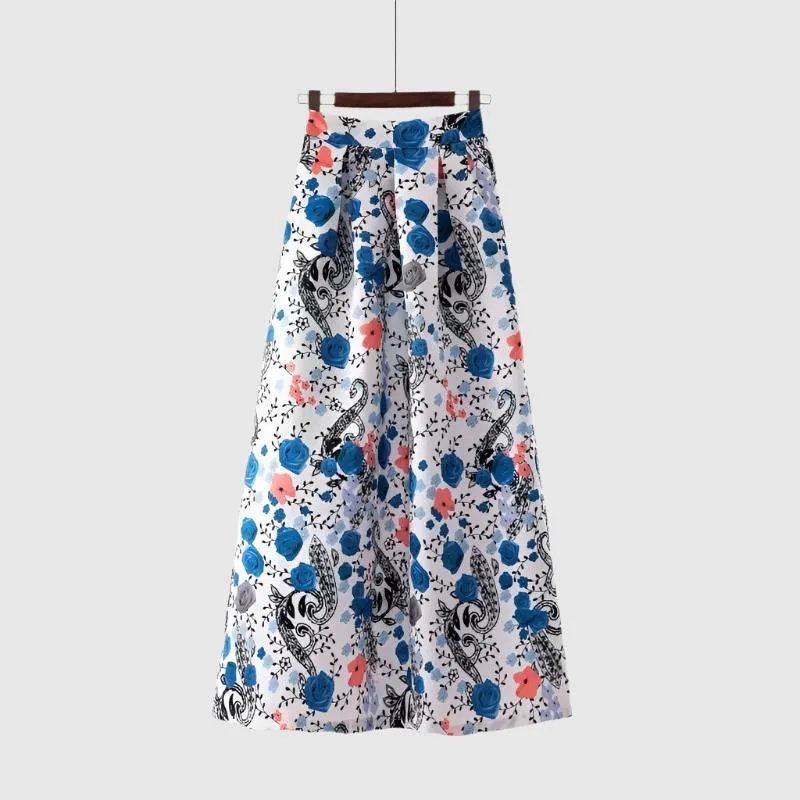 Women's Smooth Fabric Long A-line Skirt