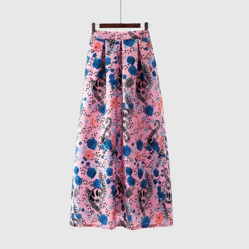 Women's Smooth Fabric Long A-line Skirt