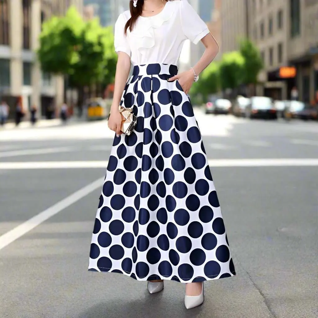 Women's Smooth Fabric Long A-line Skirt